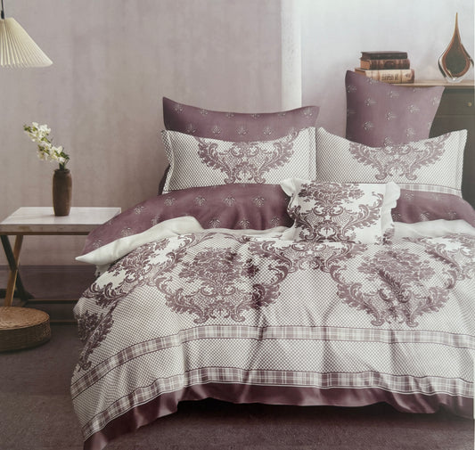 Lenjerie pat din 6 piese motiv elegant violet
