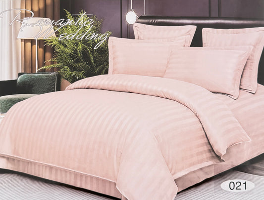 Lenjerie de lux din Damasc cu 6 piese Roz